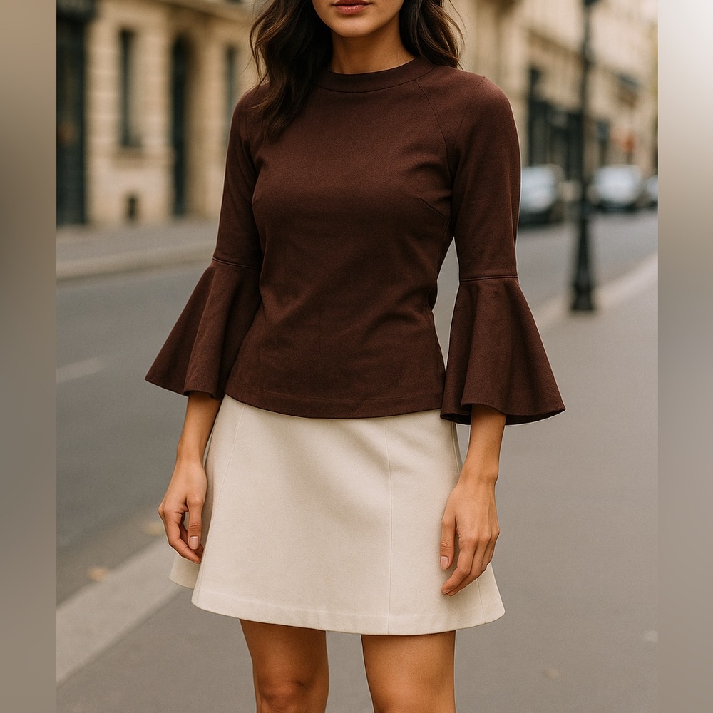 Revolve l'agence bell sleeves back zip blouse sep sale
